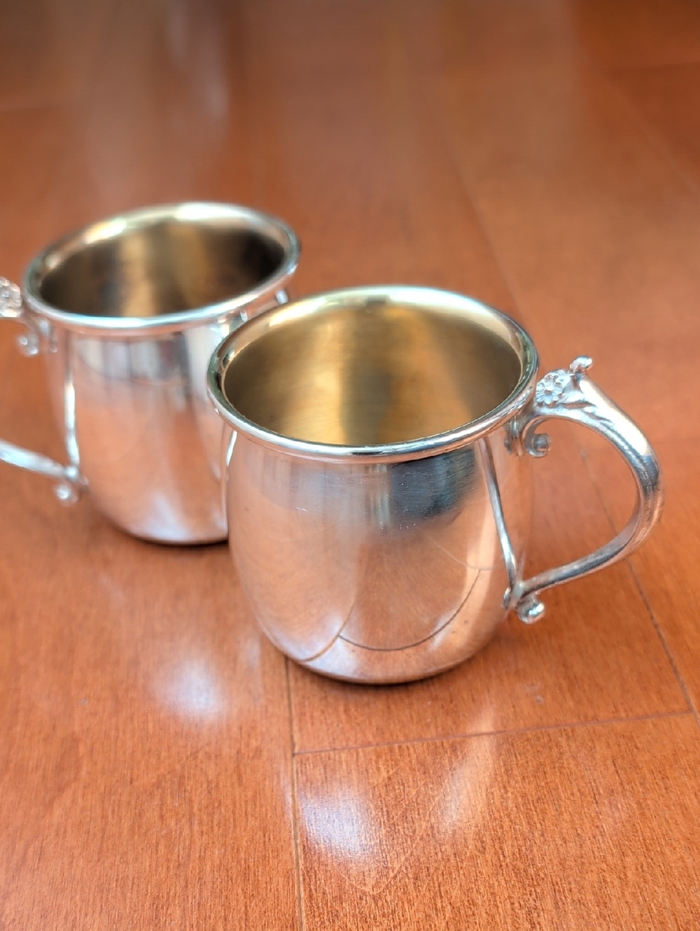 Towle Silver-Plated Mugs with Gold-Toned Interior (Pair)